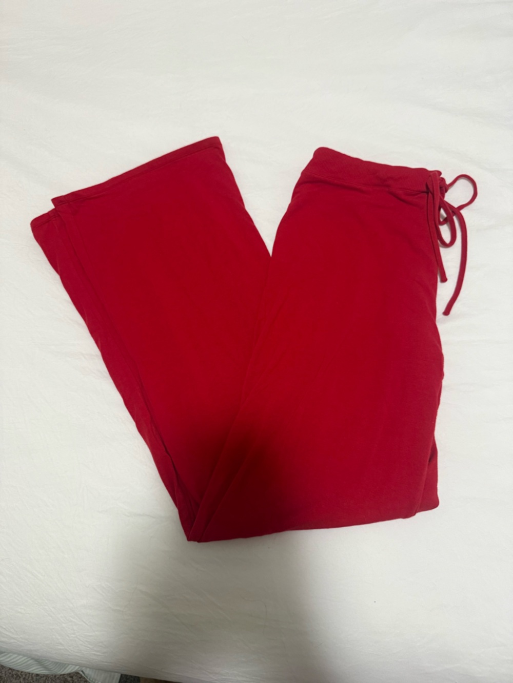 SKIMS Red cotton jersey straight pants
